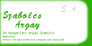 szabolcs argay business card